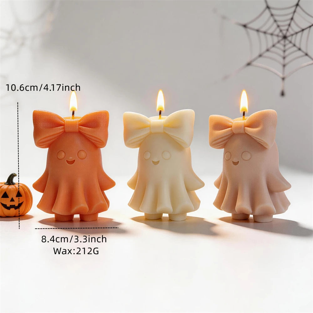 Bowknot Ghost Silicone Candle Mold for Halloween