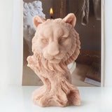 Tiger Head Tree Stump Silicone Candle Mold