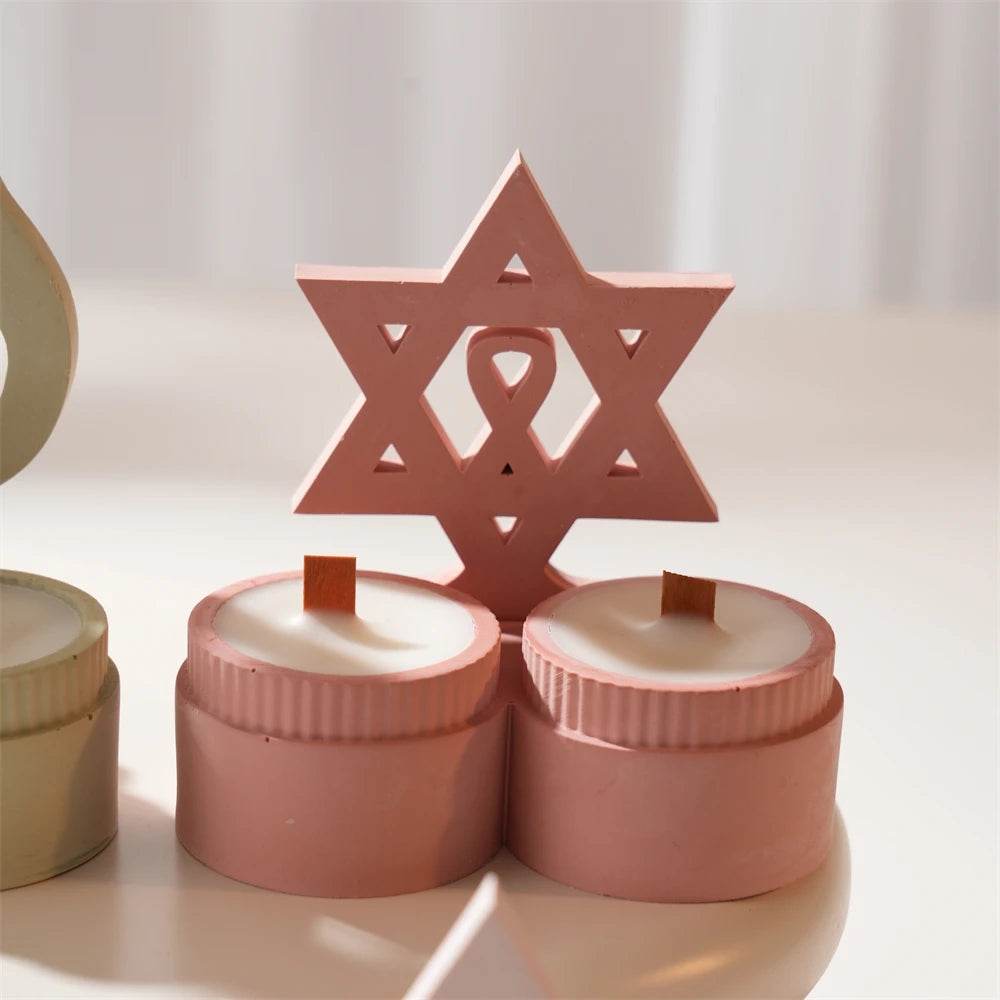 Shabbat Chai Concrete Candle Vessel Silicone Mold