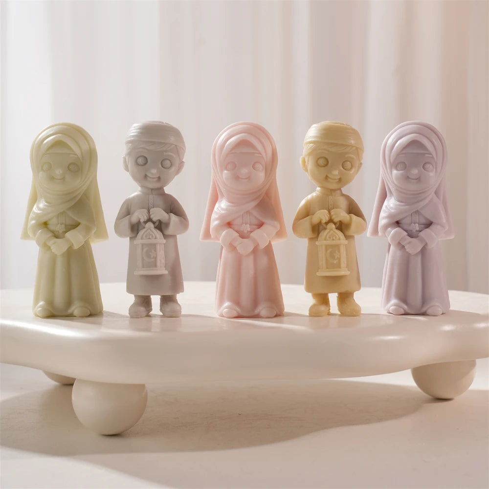 Ramadan Kareem Girl & Boy Figurine Candle Mold