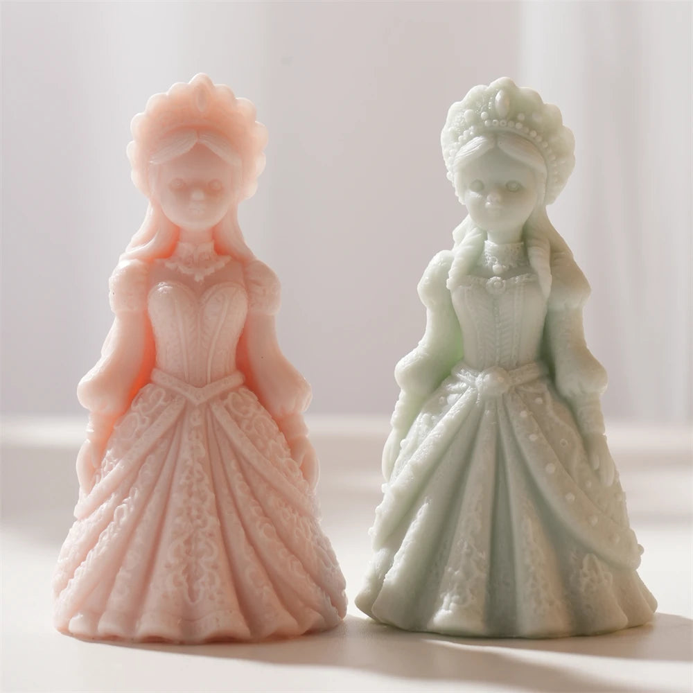 3D Crown Girl Silicone Candle Mold