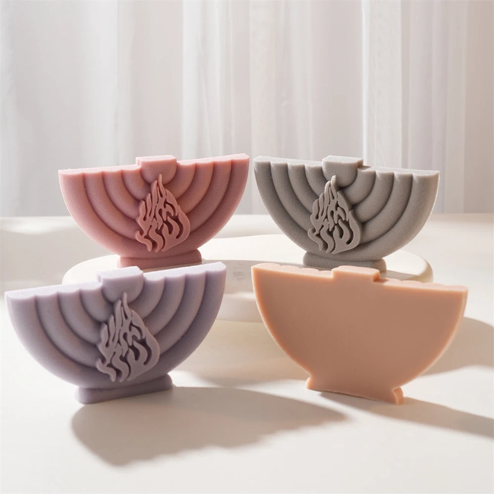 Chanukah Menorah Candle Silicone Mold for Hanukkah