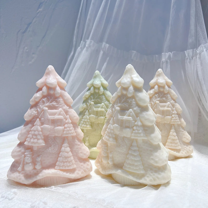 15CM Details Christmas Tree Silicone Candle Mold