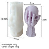 Large Hand Held Skull Candle Mold for Halloween DIY