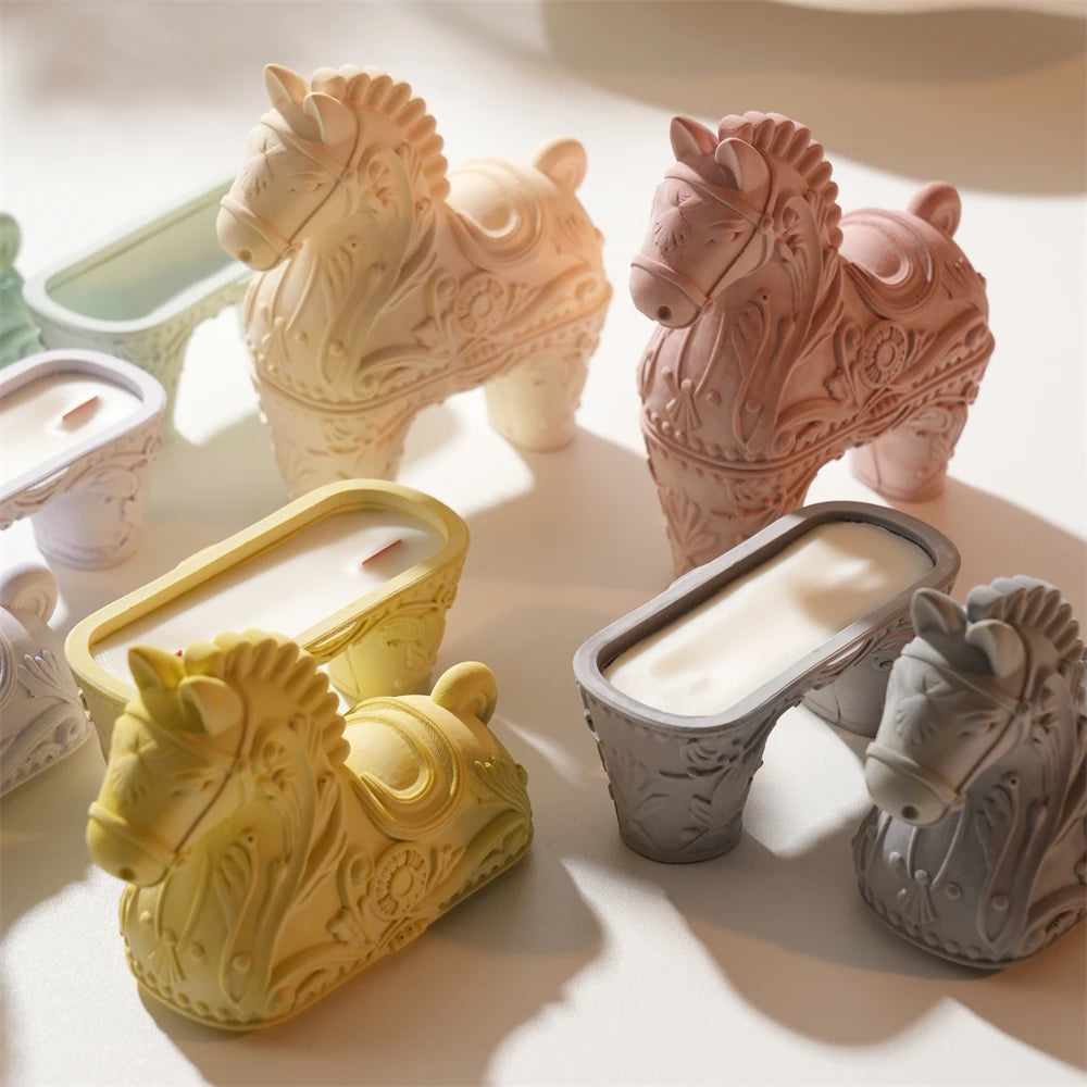 Hollow Horse Silicone Candle Mold for Vessel Holders