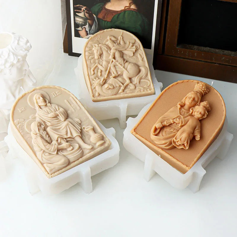 Jesus Enthronement Silicone Mold for Candle Making