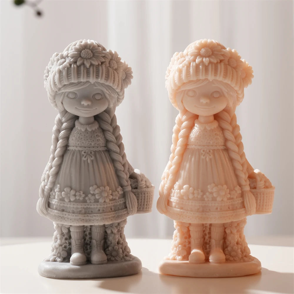 DIY Boho Sunflower Girl Silicone Candle Mold