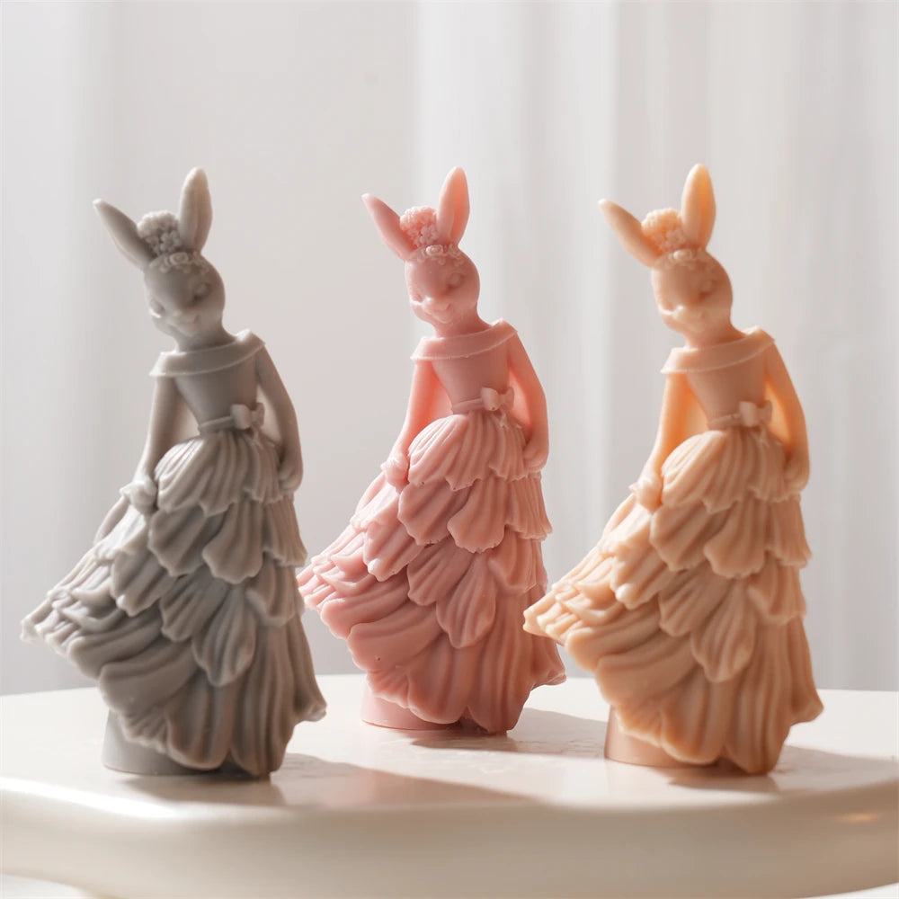 Elegant Lady Rabbit Silicone Candle Mold