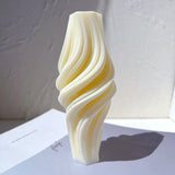 Wave Pillar Swirl Candle Silicone Mold