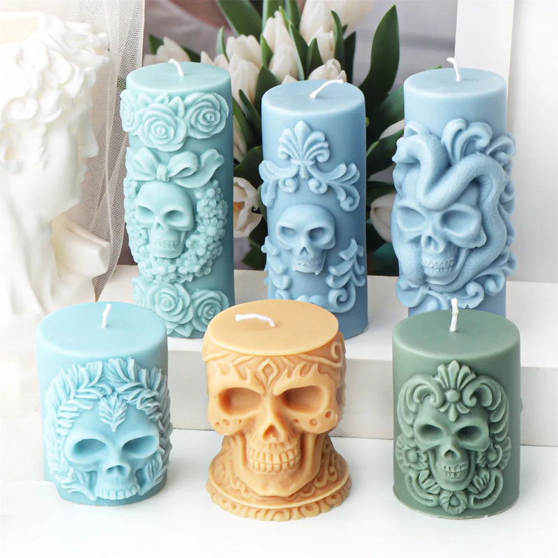 DIY Skull Candle Mold for Halloween Decor