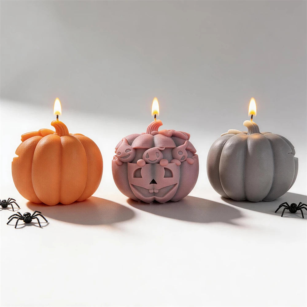 Ghost in Pumpkin Silicone Candle Mold for Halloween