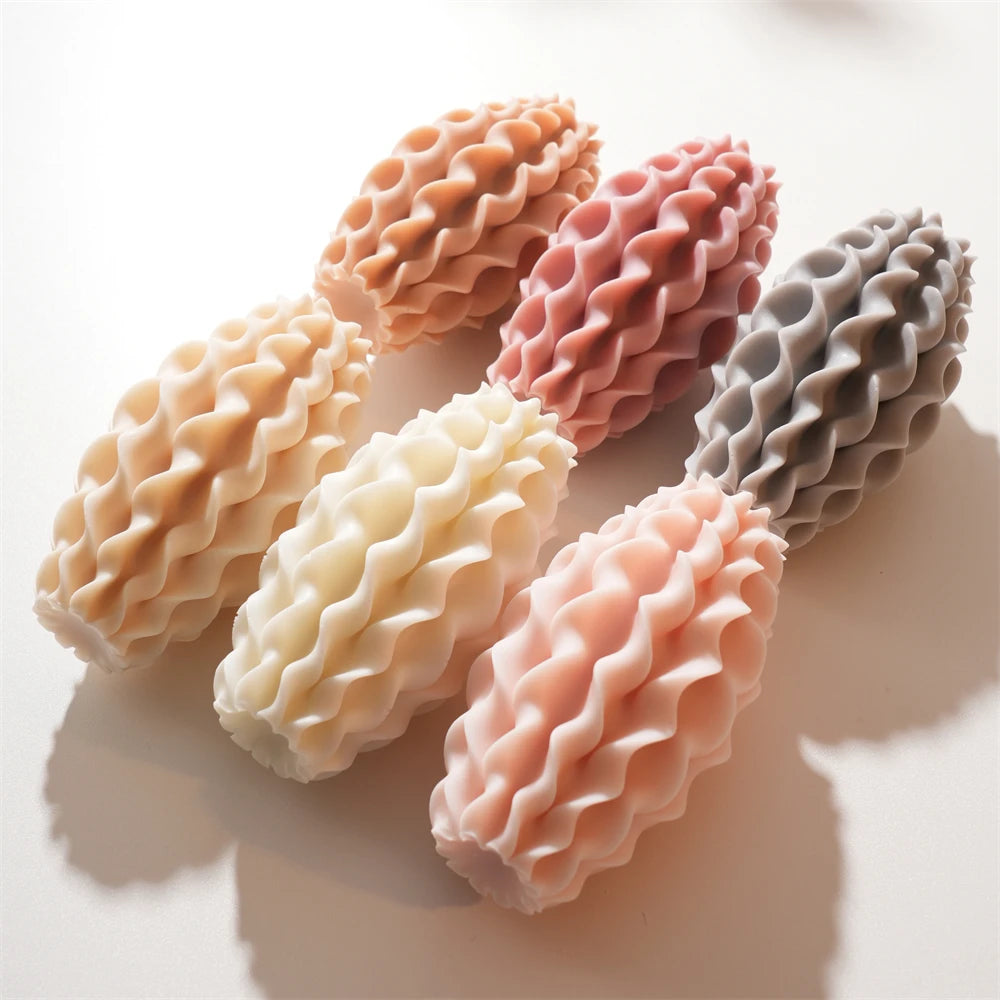Geometric Wave Twirl Pillar Candle Silicone Mold