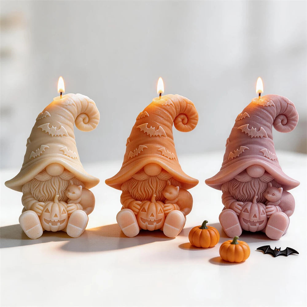 Halloween Bat Cat Gnome Silicone Candle Mold