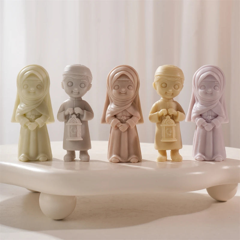 Ramadan Kareem Girl & Boy Figurine Candle Mold