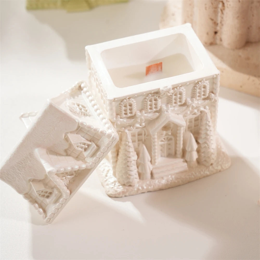 Gingerbread House Candle Jar Mold for DIY Christmas Candles
