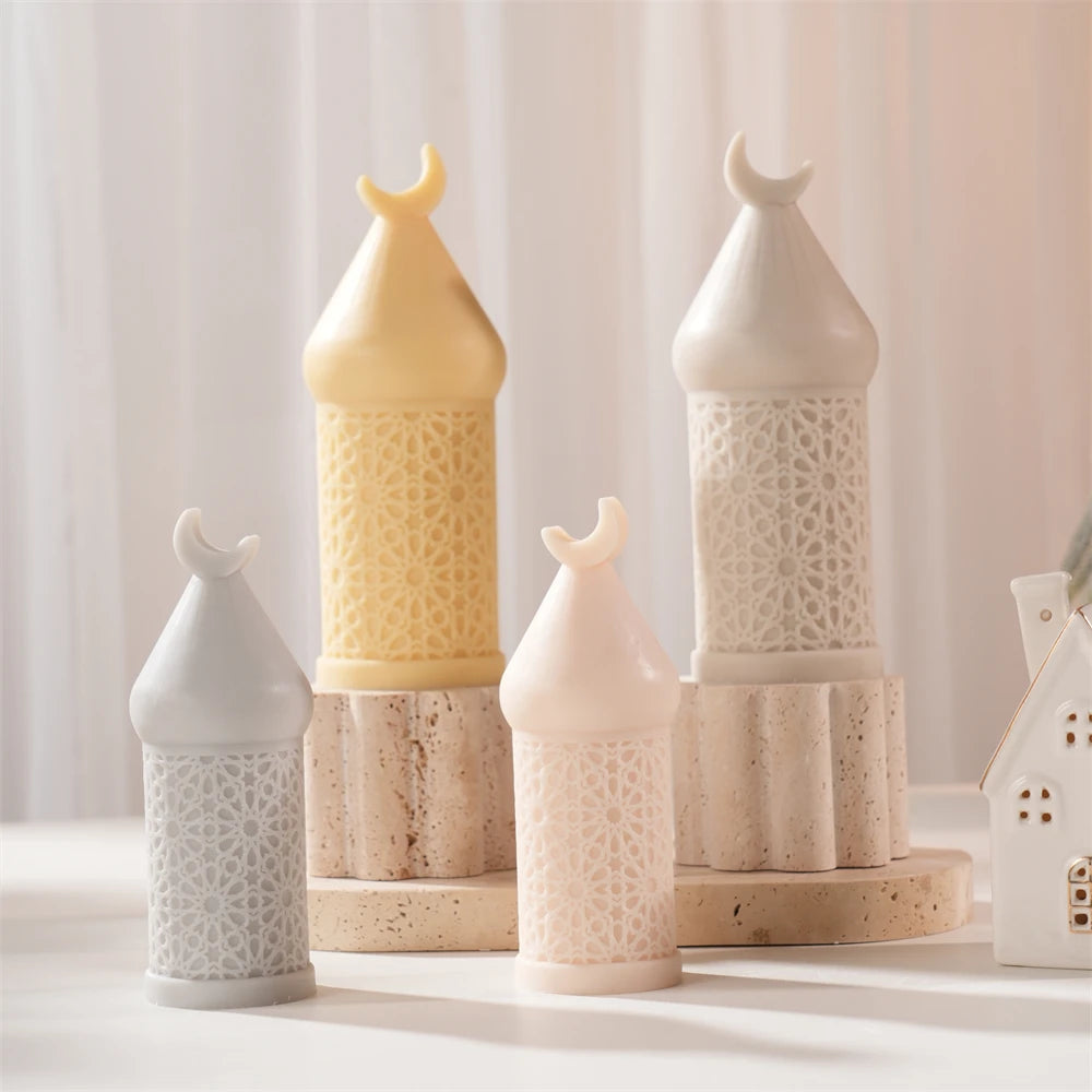 Ramadan Kareem Moon Pillar Candle Silicone Mold