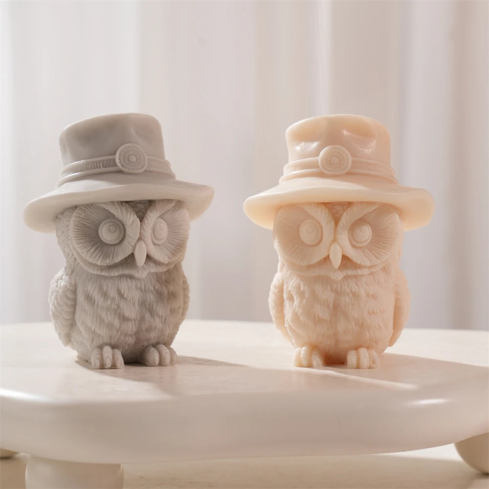 Hat Owl Candle Silicone Mold for DIY Crafts