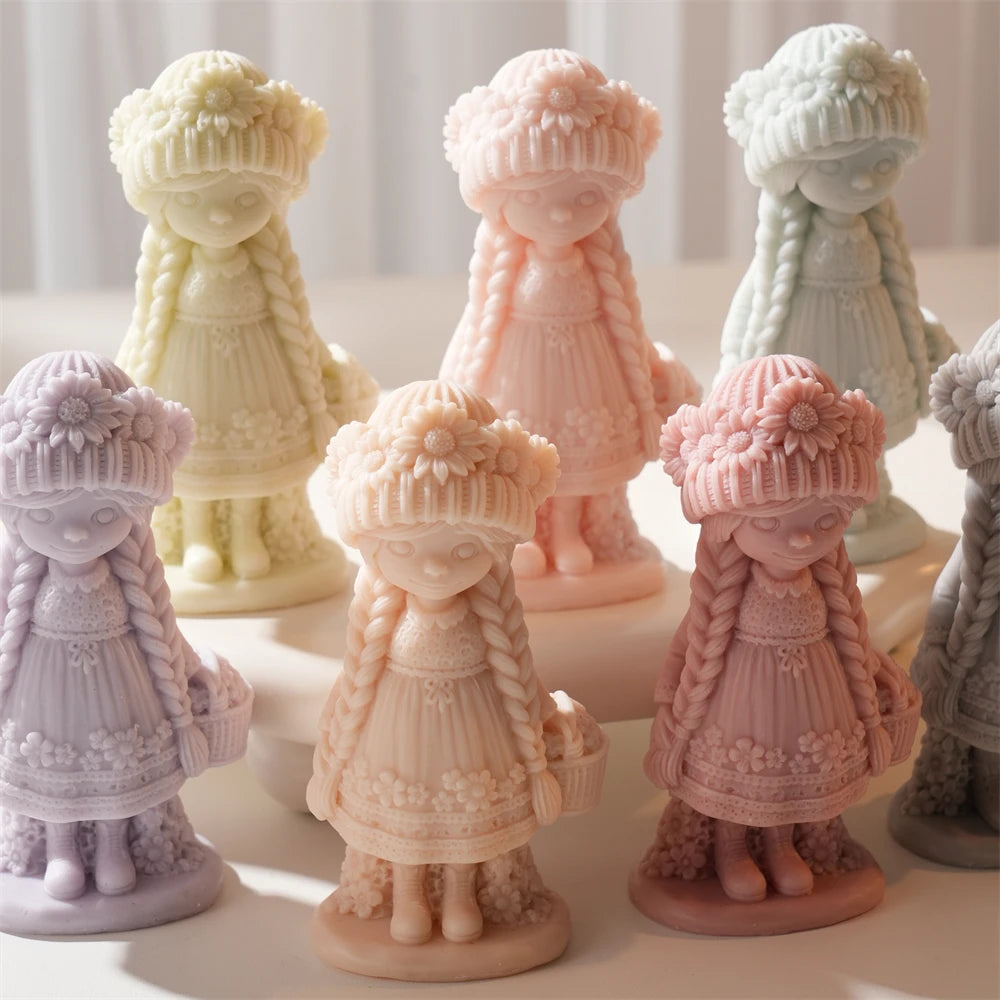 DIY Boho Sunflower Girl Silicone Candle Mold