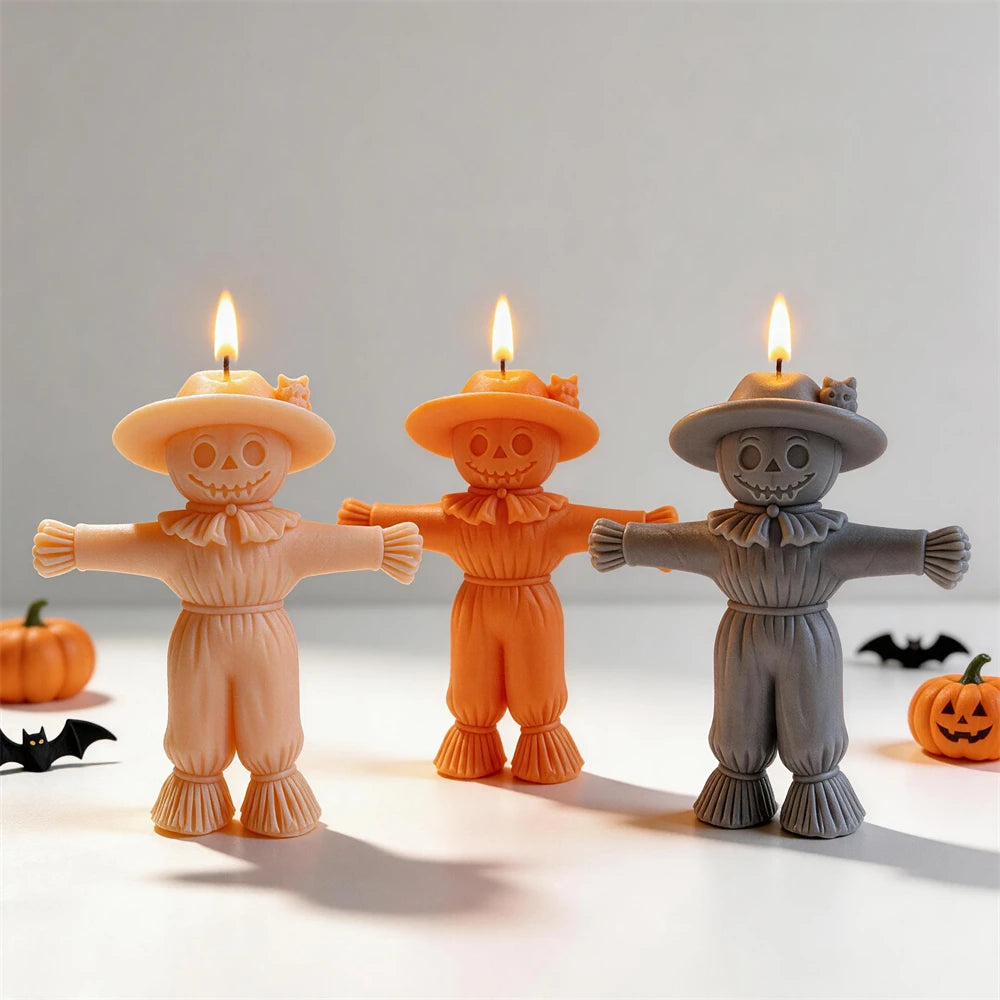 Halloween Scarecrow Silicone Candle Mold for Seasonal Decor