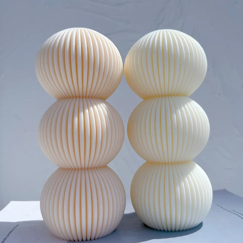 Round Ribbed Pillar Candle Molds