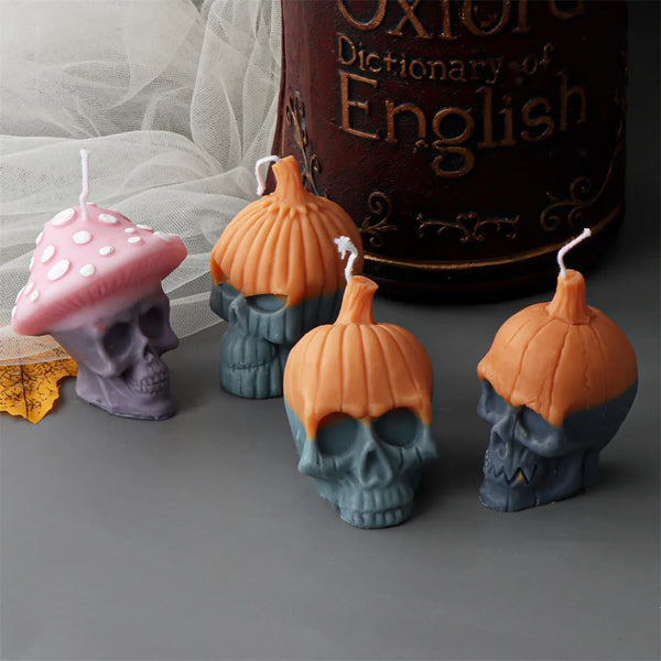 DIY Halloween Evil Pumpkin Skull Candle Mold