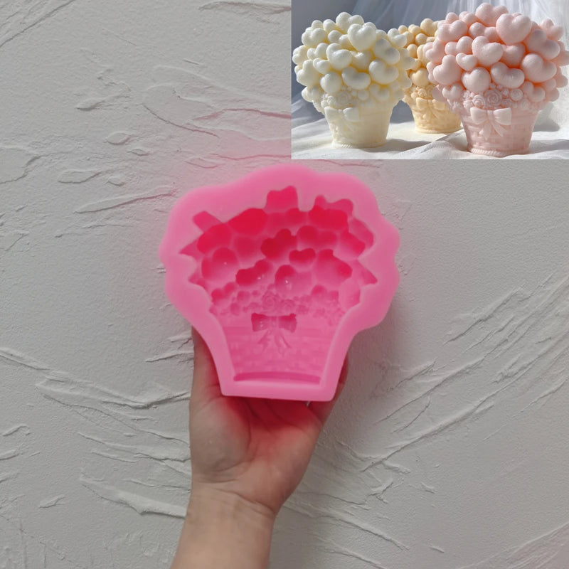 Heart Balloon Basket Candle Mold