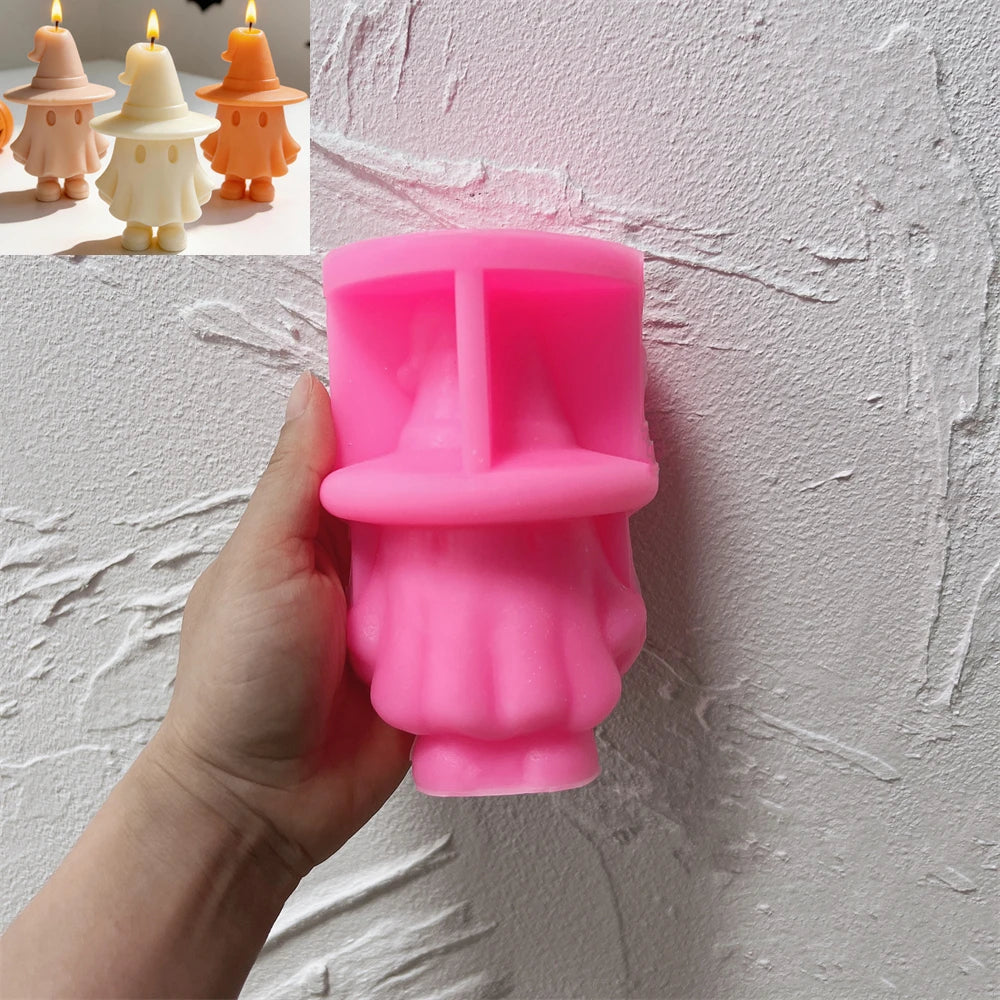 Cute Ghost Witch Silicone Candle Mold for Halloween