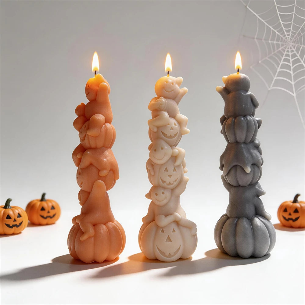 Pumpkin Tower Silicone Candle Mold for Halloween