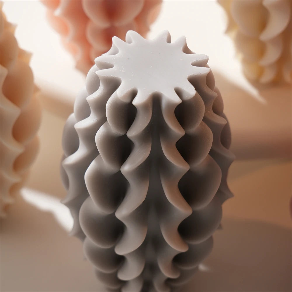 Geometric Wave Twirl Pillar Candle Silicone Mold
