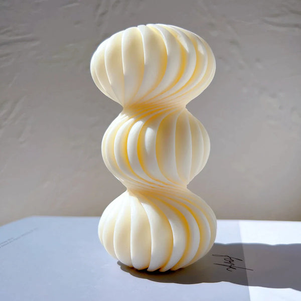 Round Swirl Pillar Candle Silicone Mold