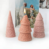 Star Flower Relief Pattern Cone-shaped Christmas Tree Candle Mold