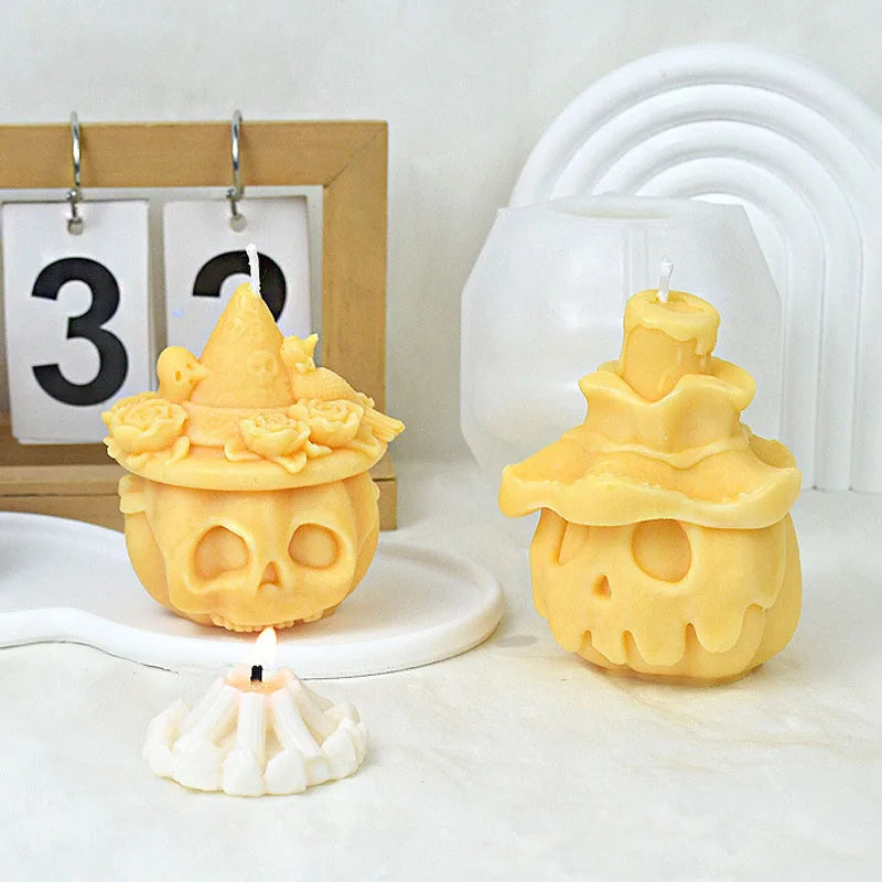 3D Evil Pumpkin Candle Mold