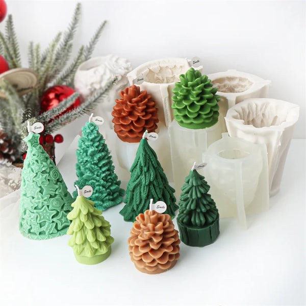 Enchanted Forest Christmas Tree Candle Molds