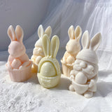 Easter Bunny Silicone Candle Mold - 3D Rabbit Wax Molds