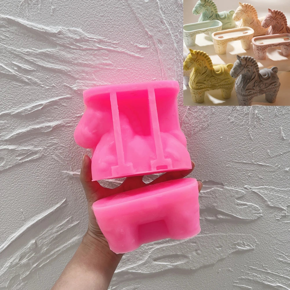 Hollow Horse Silicone Candle Mold for Vessel Holders