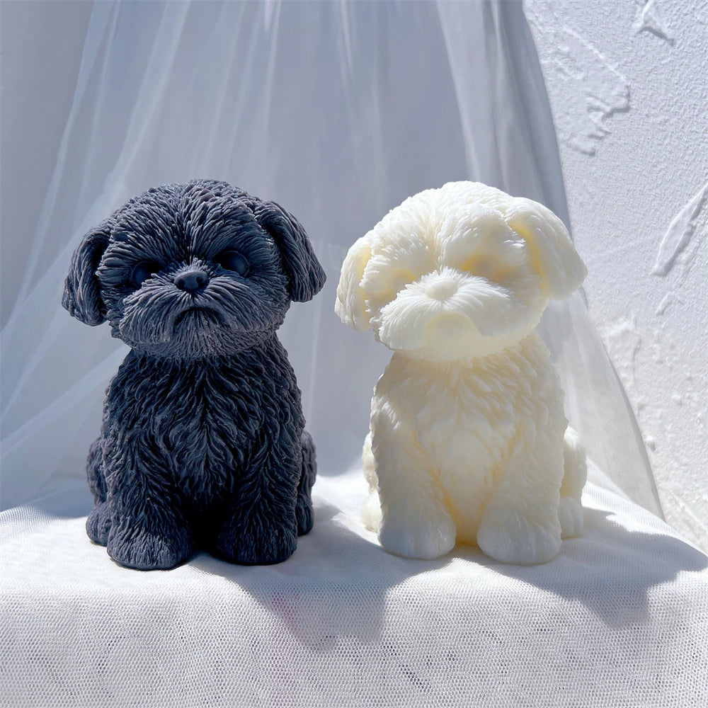 Sitting Shih Tzu Puppy Silicone Candle Mold