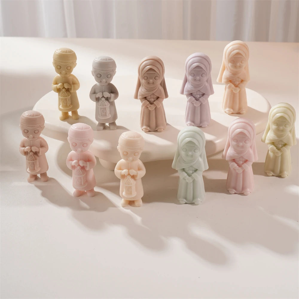 Ramadan Kareem Girl & Boy Figurine Candle Mold
