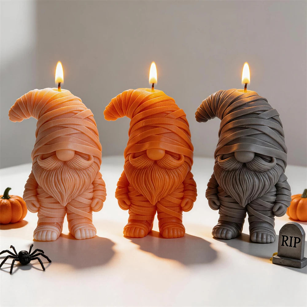 Halloween Mummy Gnome Silicone Candle Mold
