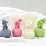 Alone Human Sculpture Candle Mold Silicone