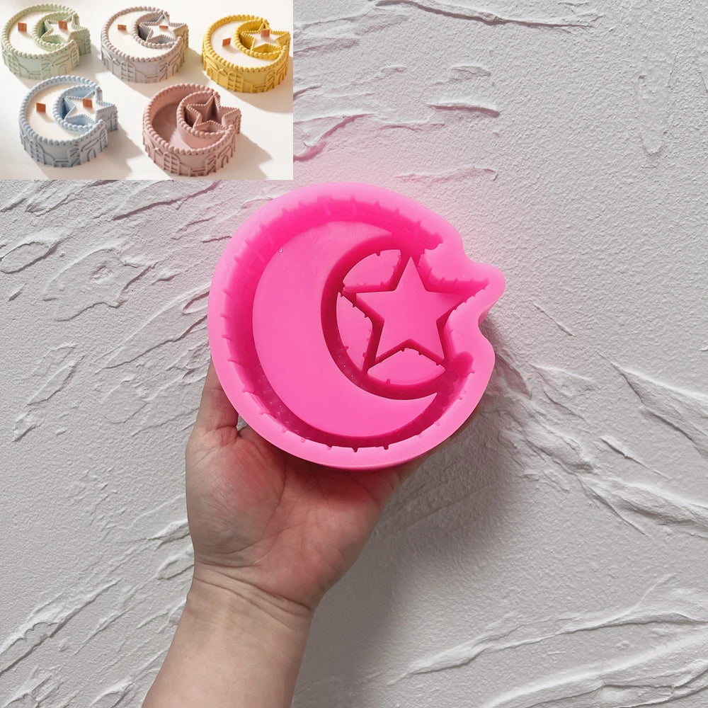 Star & Moon Ramadan Candle Jar Silicone Mold