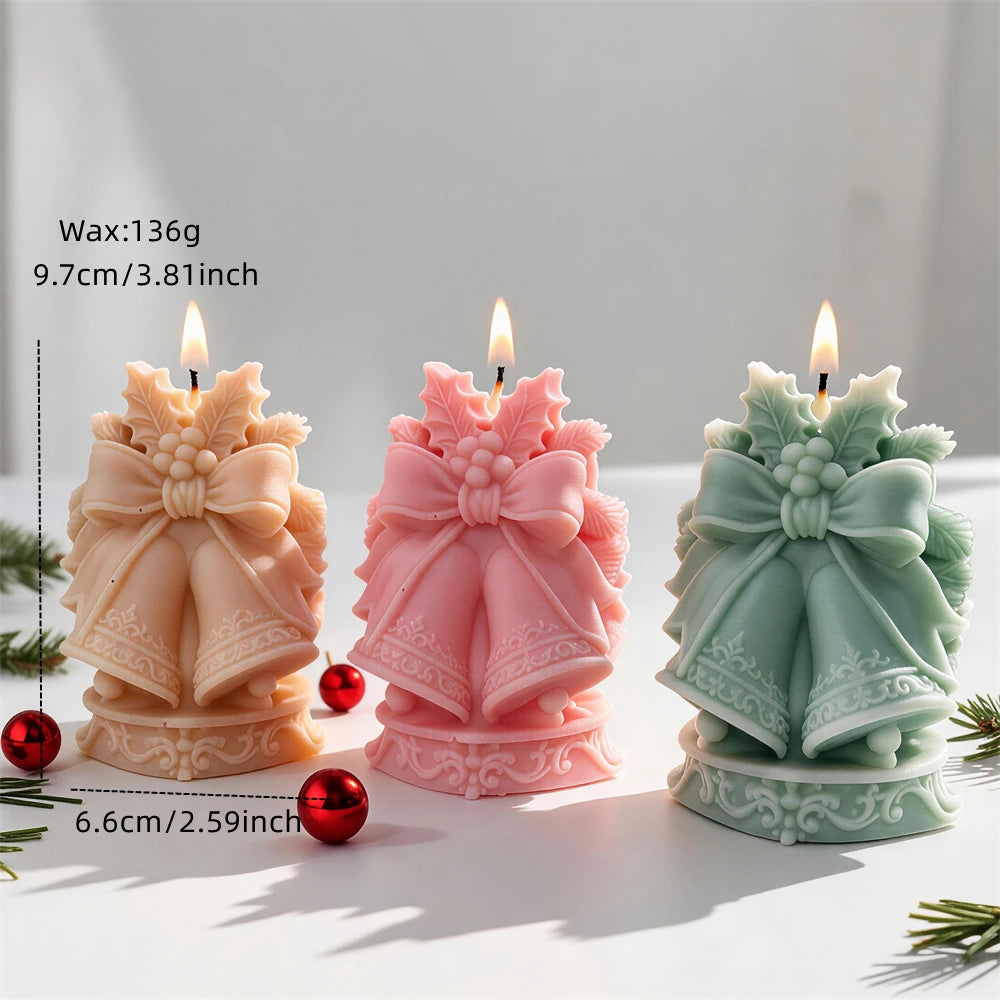 Christmas bell candle measuring 9.7 centimetres tall