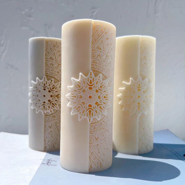 Floral mandala Pillar Candle Molds