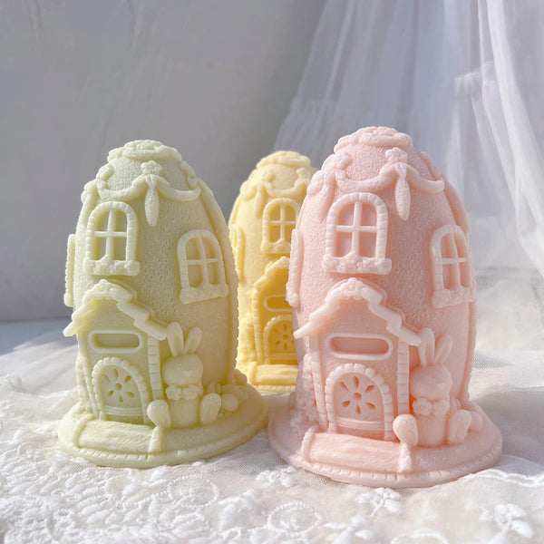 Easter Egg House Candle Silicone Mold