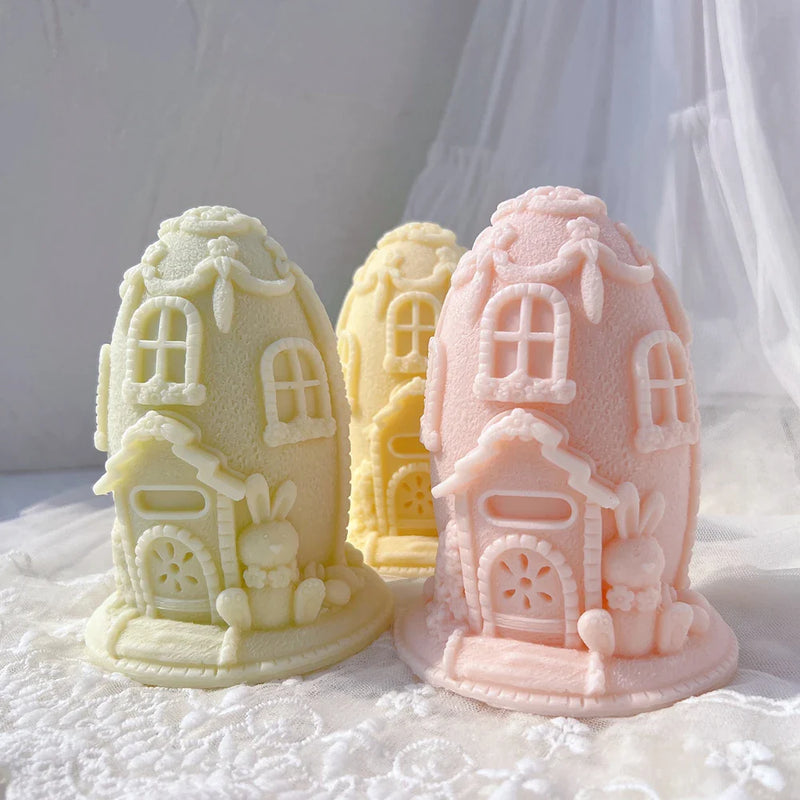 Easter Egg House Candle Silicone Mold