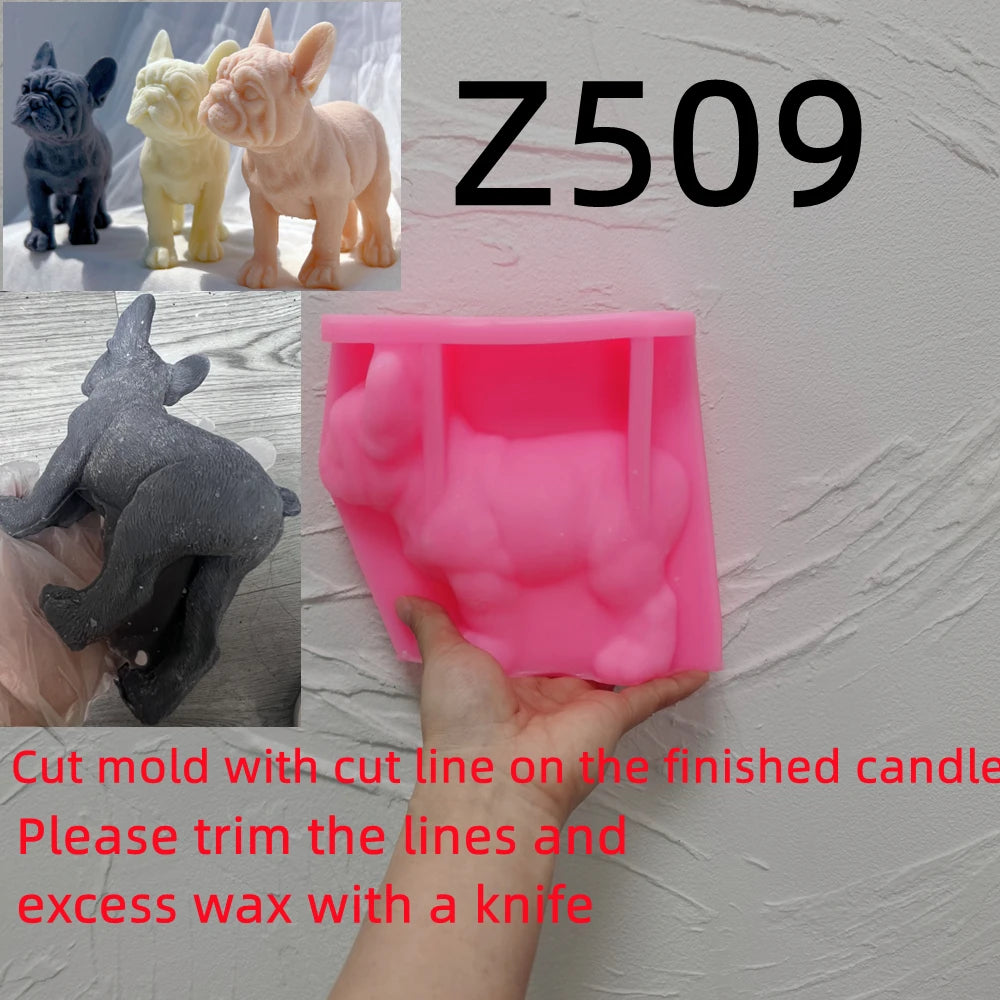 Standing French Bulldog Puppy Candle Mold