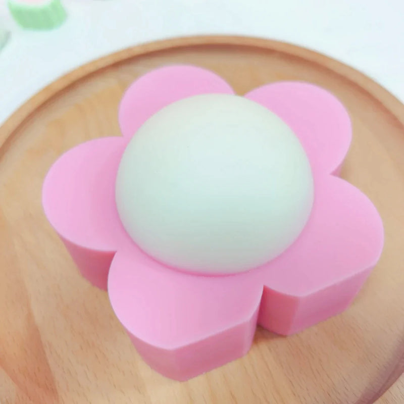Pastel Flower Shaped Silicone Candles Mold