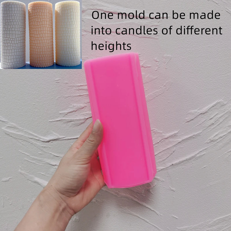 Paving Texture Pillar Candle Silicone Mold