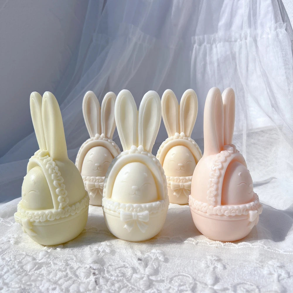 Easter Bunny Silicone Candle Mold - 3D Rabbit Wax Molds