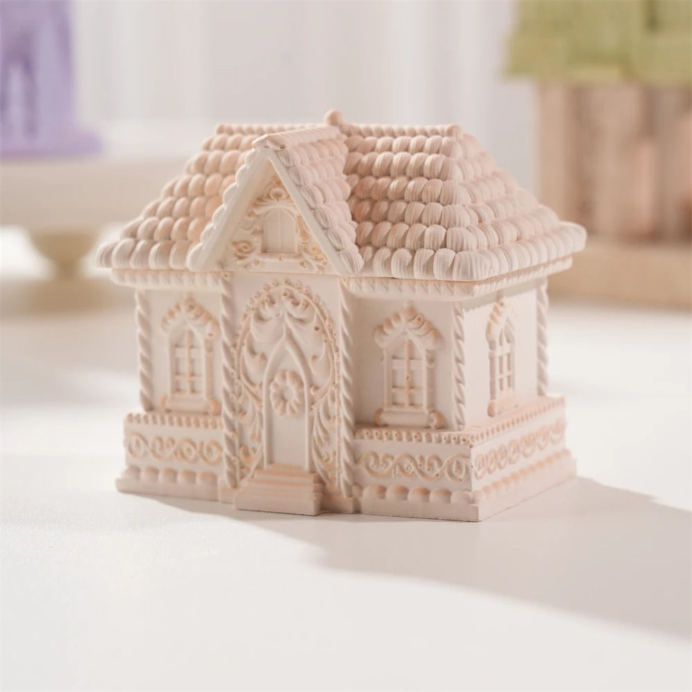 Gingerbread House Candle Jar Mold for DIY Christmas Candles