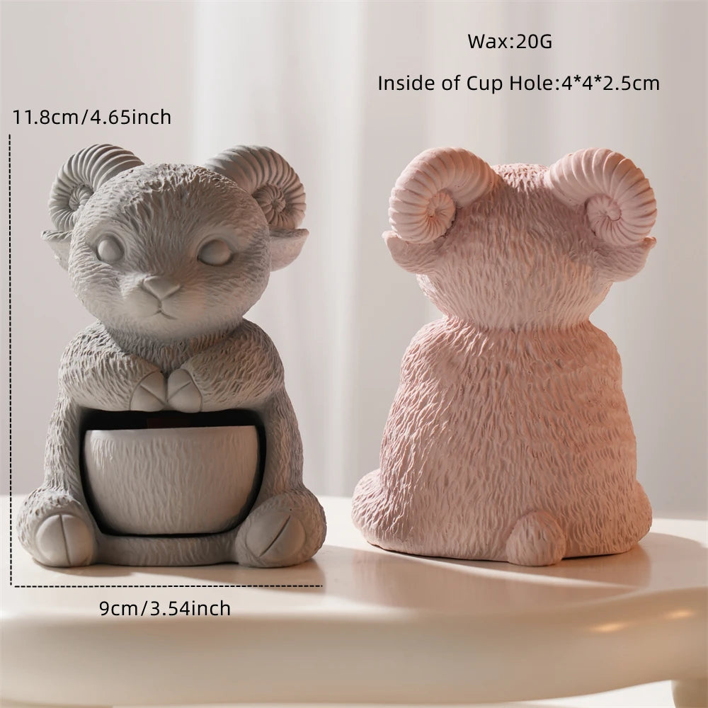 Hollow Sheep Silicone Candle Mold for Tea Light Holders